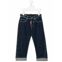 Dsquared2 Kids Calça jeans com barra dobrada - Azul