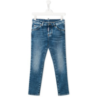 Dsquared2 Kids Calça jeans com efeito desbotado - Azul