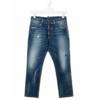 Dsquared2 Kids Calça jeans com efeito destroyed - Azul