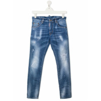 Dsquared2 Kids Calça jeans com efeito destroyed - Azul