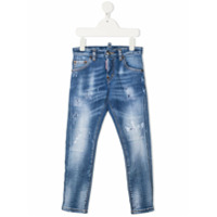 Dsquared2 Kids Calça jeans com efeito destroyed - Azul
