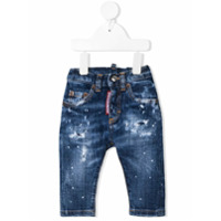 Dsquared2 Kids Calça jeans com respingos de tinta - Azul