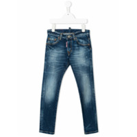 Dsquared2 Kids Calça jeans skinny com efeito desbotado - Azul