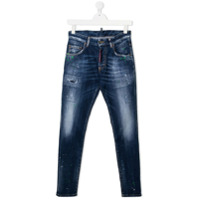 Dsquared2 Kids Calça jeans skinny com efeito destroyed - Azul