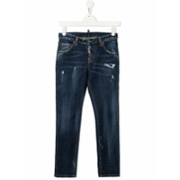 Dsquared2 Kids Calça jeans skinny com efeito destroyed - Azul