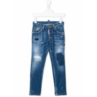 Dsquared2 Kids Calça jeans skinny desgastada - Azul