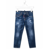 Dsquared2 Kids Calça jeans skinny Icon com efeito desgastado - Azul