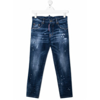 Dsquared2 Kids Calça jeans skinny Icon com efeito destroyed - Azul