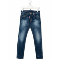 Dsquared2 Kids Calça jeans slim cenoura - Azul