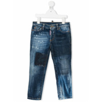 Dsquared2 Kids Calça jeans slim com efeito destroyed - Azul