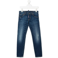 Dsquared2 Kids Calça jeans slim com efeito destroyed - Azul