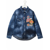 Dsquared2 Kids Camisa jeans com efeito destroyed - Azul