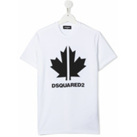 Dsquared2 Kids Camiseta com estampa de folha de carvalho - Branco