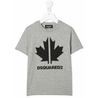 Dsquared2 Kids Camiseta com estampa de folha de carvalho - Cinza