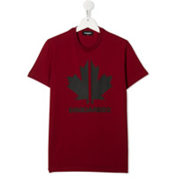 Dsquared2 Kids Camiseta com estampa de folha de carvalho - Vermelho