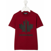 Dsquared2 Kids Camiseta com estampa de folha de carvalho - Vermelho