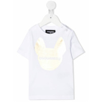 Dsquared2 Kids Camiseta com estampa de logo e cachorro - Branco