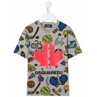 Dsquared2 Kids Camiseta com estampa esportiva - Cinza