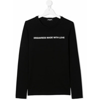 Dsquared2 Kids Camiseta com estampa Made With Love - Preto