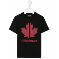 Dsquared2 Kids Camiseta com logo de folha de carvalho - Preto