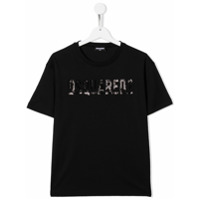 Dsquared2 Kids Camiseta com logo de paetês - Preto