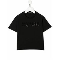 Dsquared2 Kids Camiseta com logo de paetês - Preto