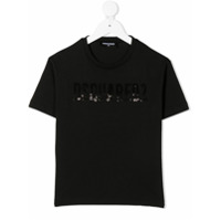 Dsquared2 Kids Camiseta com logo de paetês - Preto