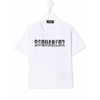 Dsquared2 Kids Camiseta com logo em paetês - Branco