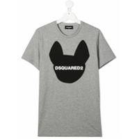 Dsquared2 Kids Camiseta com logo French Bullldog - Cinza