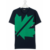 Dsquared2 Kids Camiseta de algodão com estampa de logo - Azul