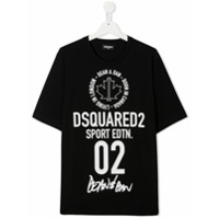 Dsquared2 Kids Camiseta decote careca com logo - Preto