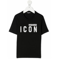 Dsquared2 Kids Camiseta Icon com detalhe de cristais - Preto