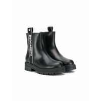 Dsquared2 Kids logo-tape detailed ankle boots - Preto