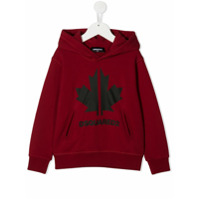 Dsquared2 Kids Moletom com capuz e estampa de logo - Vermelho