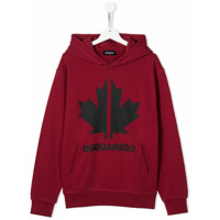 Dsquared2 Kids Moletom com capuz e estampa de logo - Vermelho