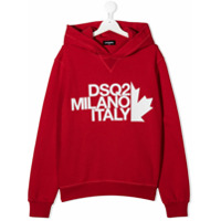 Dsquared2 Kids Moletom com capuz e estampa de logo - Vermelho