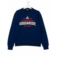 Dsquared2 Kids Moletom com estampa de logo - Azul
