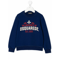 Dsquared2 Kids Moletom com estampa de logo - Azul