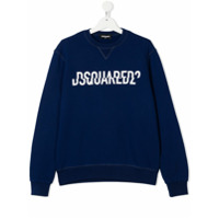 Dsquared2 Kids Moletom com estampa de logo - Azul
