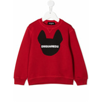 Dsquared2 Kids Moletom com estampa de logo - Vermelho