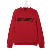 Dsquared2 Kids Moletom com estampa de logo - Vermelho