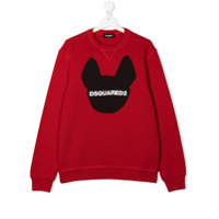 Dsquared2 Kids Moletom de algodão com estampa gráfica - Vermelho