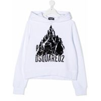 Dsquared2 Kids Moletom de algodão com paetês - Branco