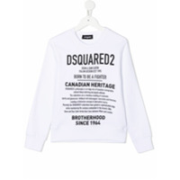 Dsquared2 Kids Moletom decote careca com estampa de logo - Branco