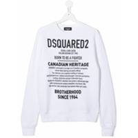 Dsquared2 Kids Moletom decote careca com estampa de logo - Branco