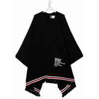 Dsquared2 Kids Pelerine com franjas e estampa de logo - Preto