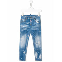 Dsquared2 Kids ripped stonewashed skinny jeans - Azul