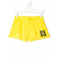 Dsquared2 Kids Short de natação com logo D2 - Amarelo
