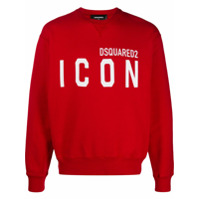 Dsquared2 Moletom de algodão com slogan Icon - Vermelho