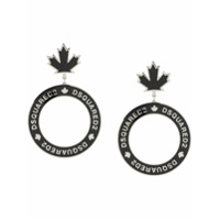 Dsquared2 Par de brincos Maple Leaf - Preto